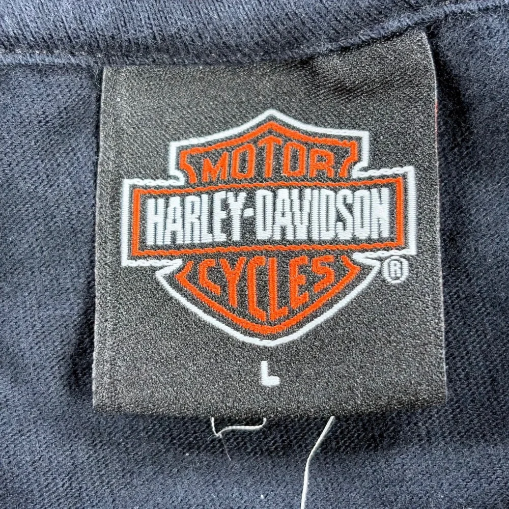 Harley-Davidson Shirt Mens Large Black 2005 Sturgis Black Hills Rally Bull Flame - Picture 3 of 8